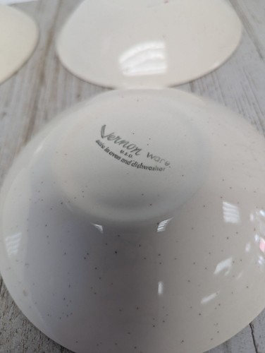 Vintage Set of 4 Vernonware Metlox Heavenly Days 5 1/2" Dessert Bowls MCM - Picture 9 of 10