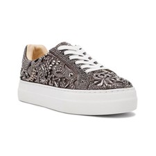 Women's Betsey Johnson Reily Rhinestone Platform Sneakers Pewter