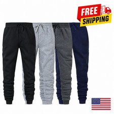 Men's Casual Pants Autumn Winter Fleece Sweatpants Men Running Jogger Sports