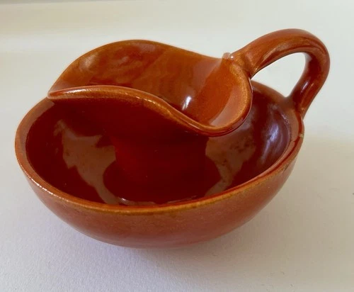 Vintage Bauer Pottery Matt Carlton Candlestick Holder Orange