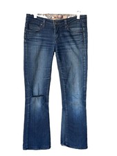 Paige Size 26 (Actual 28X27) Skyline Women's Blue Flare Jeans Made In The USA