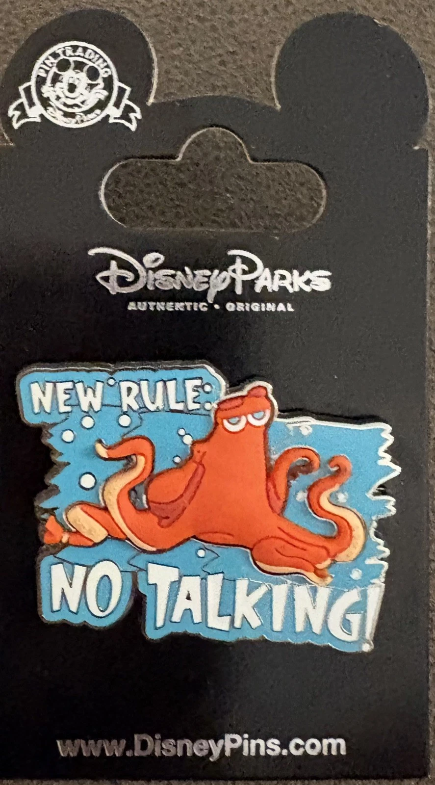 DISNEY PARKS COLLECTION WDW Finding Dory HANK “No Talking” Enamel Trading Pin
