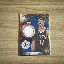 2025 Topps Holiday Basketball Blue Relics Ben Saraf RC /299 PR-BS  Brooklyn Nets