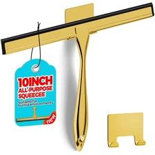 10-Inch Golden All-Purpose Shower Squeegee for Shower Doors Tile Shower Walls