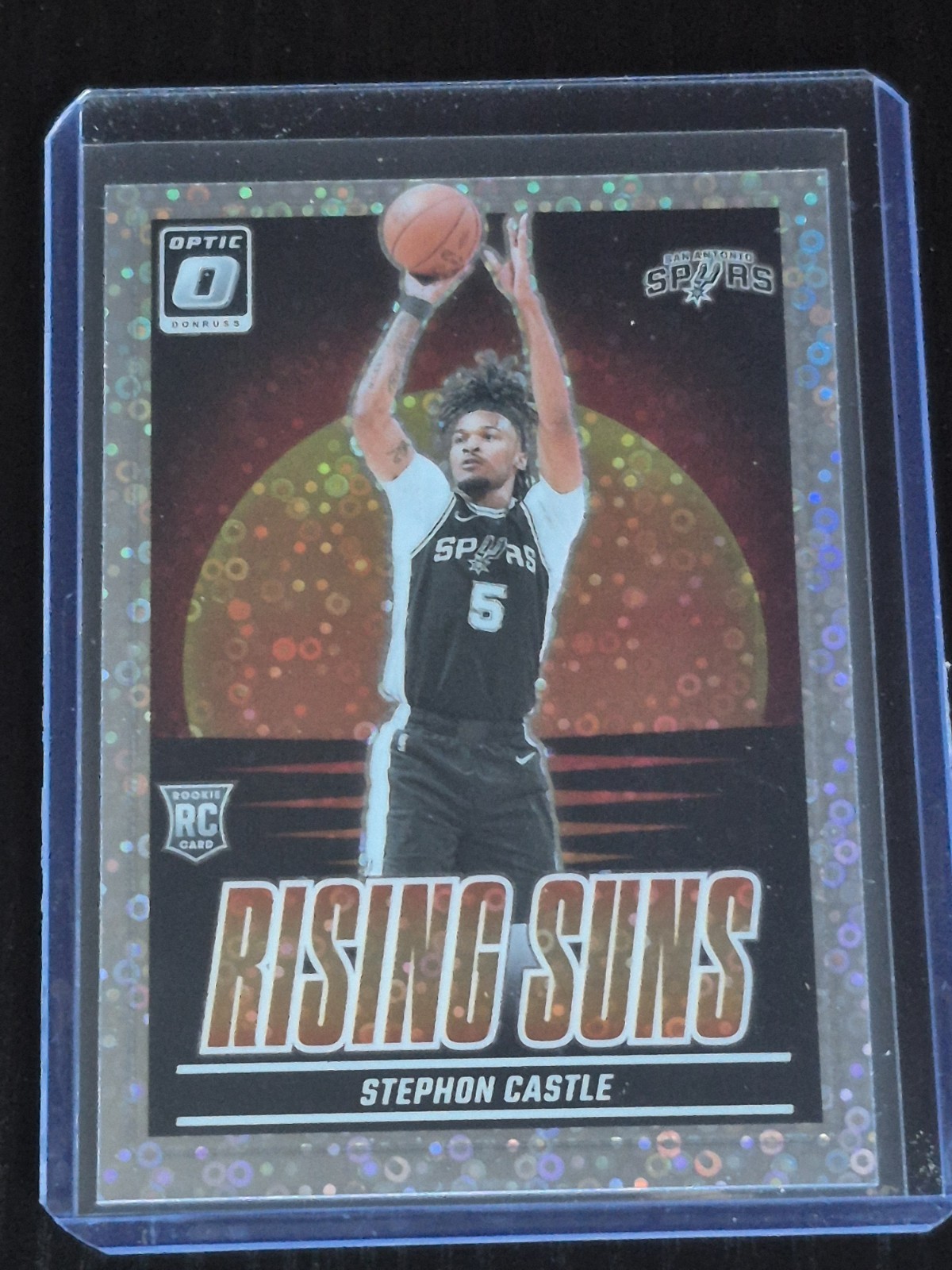 2024-25 DONRUSS OPTIC STEPHON CASTLE RISING SUNS SILVER DISCO PRIZM ROOKIE SPURS