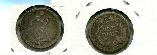 1890 P LIBERTY SEATED DIME TYPE COIN XF 5059T