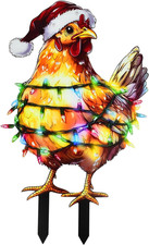 Large Size Light-Up Chicken Holiday Decoration, LED Christmas Outdoor Deco Xmas