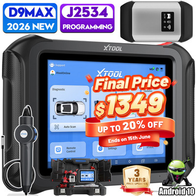 2026 XTOOL D9 MAX J2534 OE-Level Diagnostic Tool OBD2 Scanner ECU Programming 