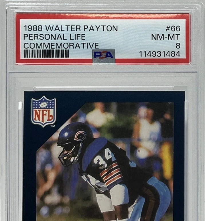 Walter Payton PSA 8 -1988 Tribute Set #66 -Charity, Kindness, Community Service - Image 2 of 4