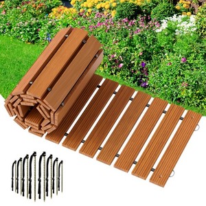 Wooden Garden Pathway Pavers for Outside,8.5FT Roll Out Walkway Widened Plank...