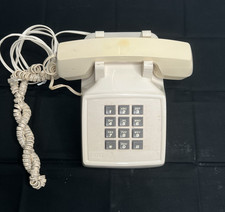 VTG AT T Desk Telephone  2500 MMGJ Made In USA PEC 3101-ebd-Misty Cream