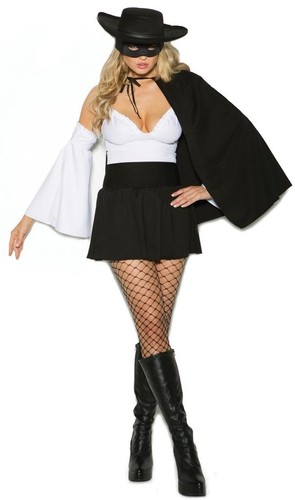Zorro Kostüm Kleid Cape Hut Maske Armärmel schwarz weiß 99055 Übergröße 3X/4X - Bild 5 von 7
