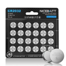 NICEBATT CR2032 Battery 24-Pack, Long Lasting 3V Lithium Coin Cell