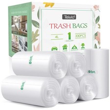 1 Gallon 330 Counts Strong Trash Bags Garbage Bags by , Bathroom Trash Can Bi...