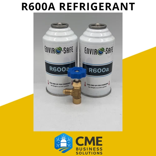 Enviro-Safe R600a Professional Grade Refrigerant, White,2 Cans with Brass Tap