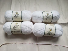 4 Skeins Of Yarn Bee Alpaca Twist Yarn In Lace Doilies! White! Soft! #4 Weight