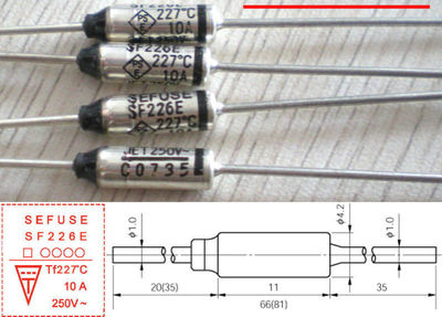C&E Industrial Fuses 5 PCS SF226E SEFUSE Cutoffs Theral Fuse 227C 227 ...
