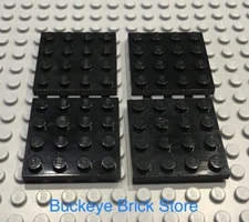 LEGO Lot of 4 4x4 Black Plate 4483 10040 6285 8135 8860 10018 70810 3442