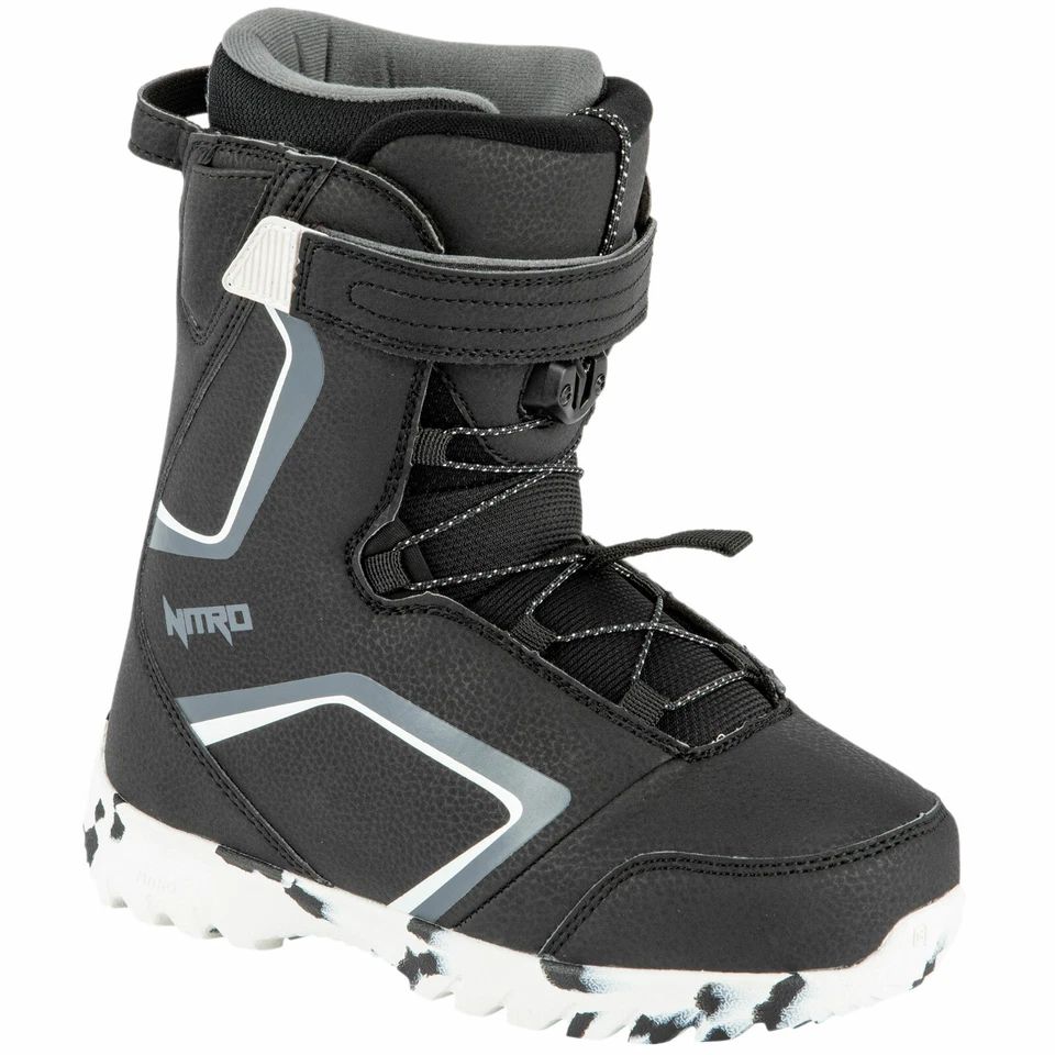 Nitro Droid QLS Kinder Softboots Snowboardschuhe Snowboard Boots Schwarz NEU