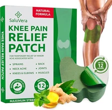 Knee Pain Relief Patches, Herbal Warming Plaster, 12 patches, Long-Lasting