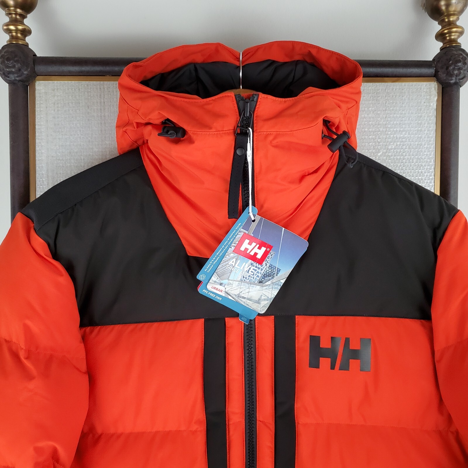 NEW $380 HELLY HANSEN Size Medium Mens Arctic Patrol Jacket Coat Orange Black image 2