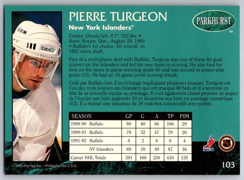 1992-93 Pro Set Parkhurst PICK FROM LIST - Picture 209 of 483