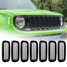 7pc Front Grille Inserts Mesh Grill Guard Cover Trim For Jeep Renegade 2015-2018