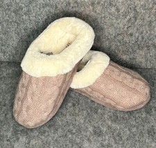 Slippers New Addison Meadow Sweater Knit Fur-Trim Scuff Women's Sz Small 5.5-6.5