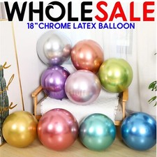 CHROME 18" Inch Giant Metallic Balloons Extra Large Latex Balloon Jumbo Chrome