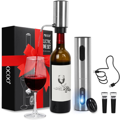 Electric Wine Opener Gift Set, Automatic Electric Wine Bottle Corkscrew Opener R