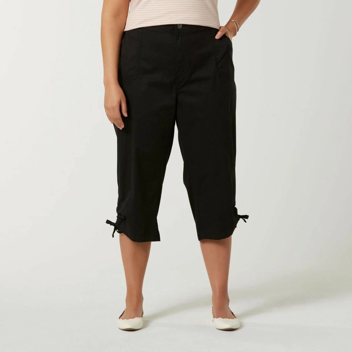 Ladies Plus Capris Size 2X Black Laura Scott