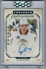 2018-19 UD CLEAR CUT ENDORSEMENTS EMBEDDED DYLAN SIKUTA ROOKIE AUTO 77/99