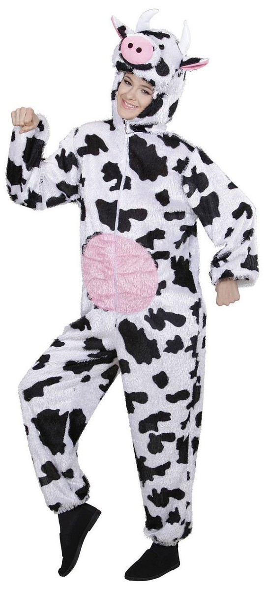 Costume Carnevale Adulto Mucca Animale in peluche PS 26391