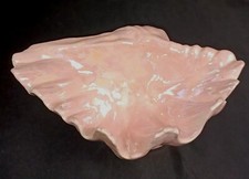 Vintage Shell Soap/Trinket Dish pink Ceramic Beach BOHO Mermaid Bath Decor