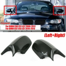 2pcs M3 Style Carbon Fiber Color Side Mirror Cover Caps Fits Bmw E90 E92 E93 Lci 2pcs M3 Style Carbon Fiber Color Side Mirror Cover Caps Fits Bmw E90 E92 E93 Lci