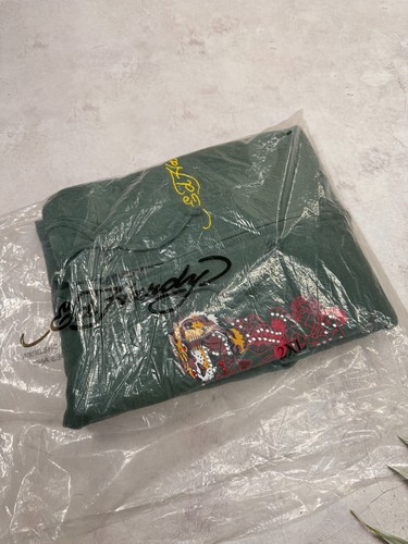 Ed Hardy Zip Up Hoodie Christian Audigier Tiger & Skull Green Y2K size 2XL - 3XL - Picture 24 of 24