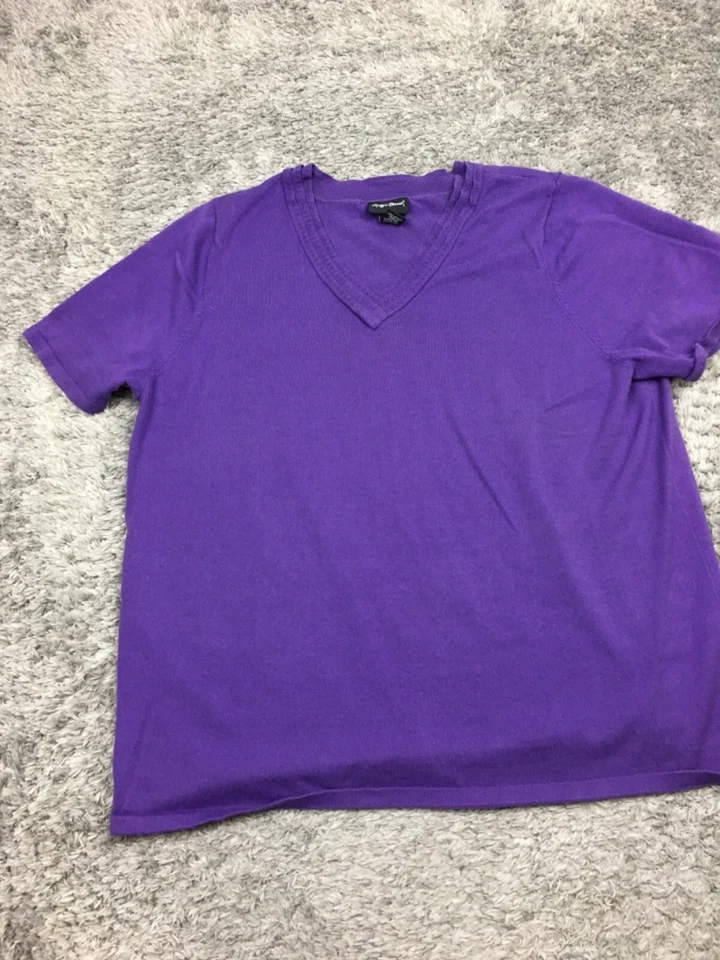 Camisa Maggie Barnes Mujer Talla 2X Púrpura Manga Corta Algodón Acrílico Foto 3 de 4