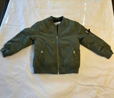 H M Military Style Bomber Jacket Green Size 3-4 Years