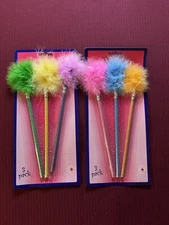 Lot Of 2 Packs Of Y2K Jot Pencils Sparkly Feather Colorful School Supplies