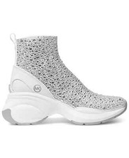 Michael KORS MMK ZUMA ICONIC SILVER Knit CRYSTAL WEDGE Sneakers 5 I LOVE SHOES