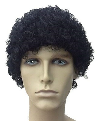 Men's Curly Black Wig (Short Curly), Fancy Dress Wig | eBay