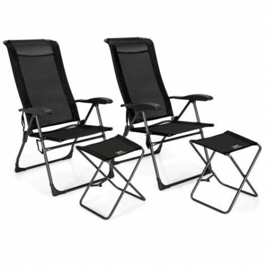 Adjustable patio chair with cheap ottoman