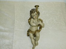 Wooden Putte Putto with Musical Instrument Manufacturer Dorf Tirol South Tyrol