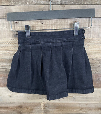 Garanimals Girls 4T Black Skirt Cotton Denim Pleated Stretch Shorts Under Bottom