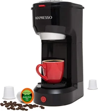 2 in 1 Brewer - Single Serve & Ground Coffee, Compact Personal Coffee Maker with