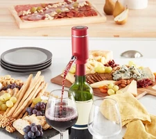 Geoffrey Zakarian Wine Aerator with Gift Box Decanter Tap Dispenser NEW RED
