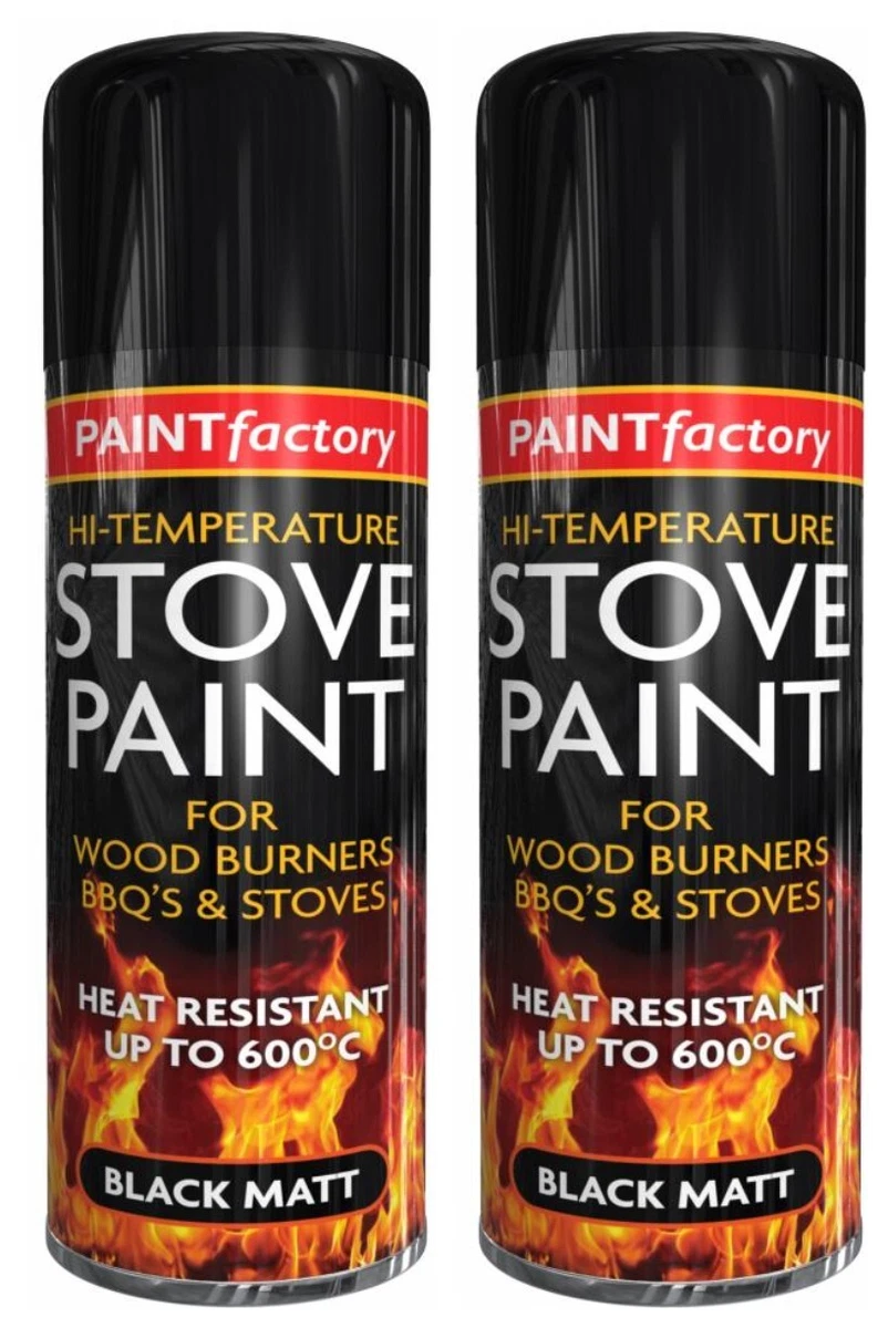 2 x 600°C Heat Resistant Matt Black Spray Paint Stove High Temperature BBQ  400ml | eBay