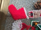 Vtg Plastic Canvas Yarn Christmas Ornaments & Knitted Or Crochet Santa Stockings — photo 4