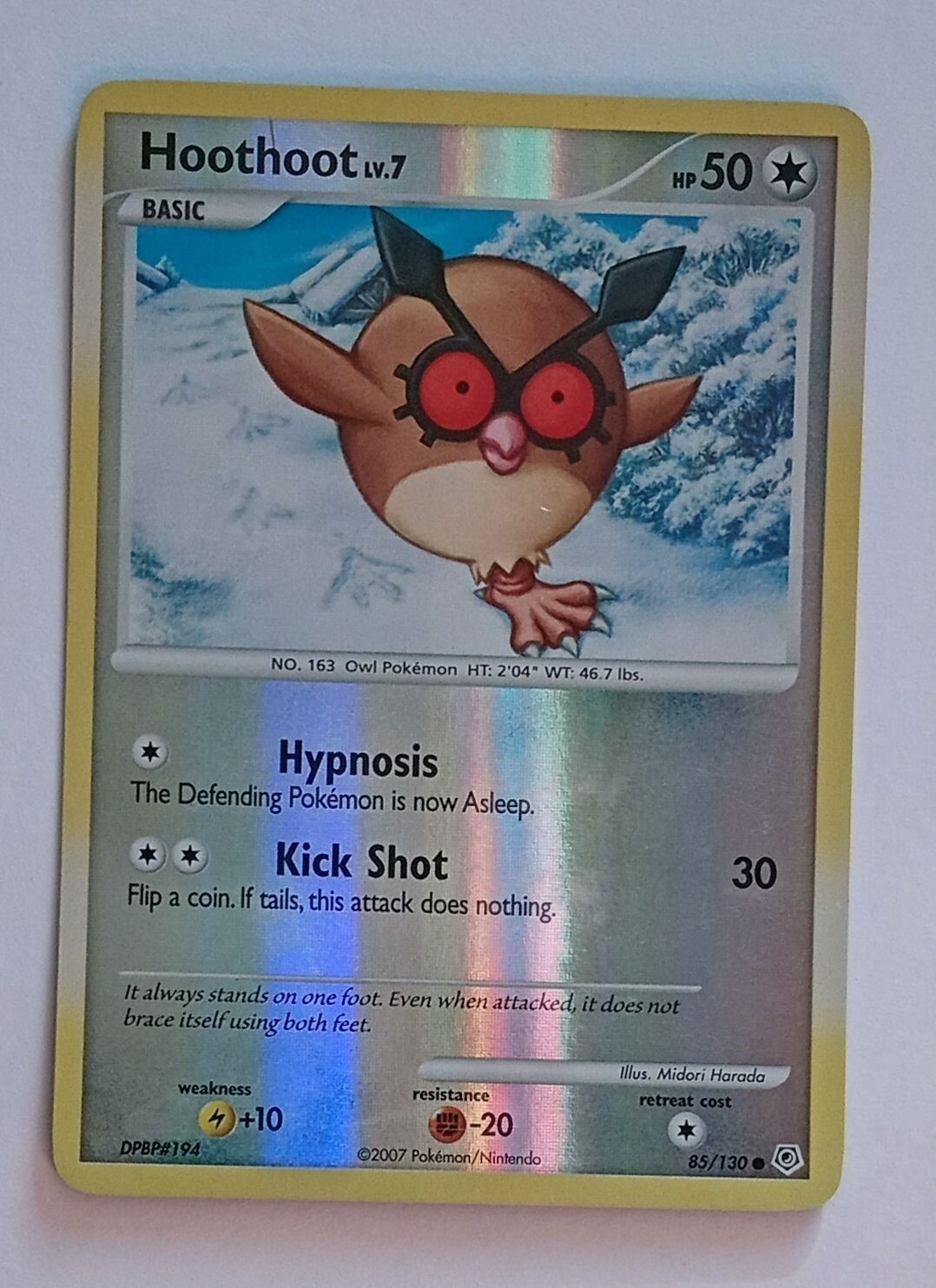 Pokemon - Hoothoot - Diamond & Pearl 85/130 - Reverse Holo - LP