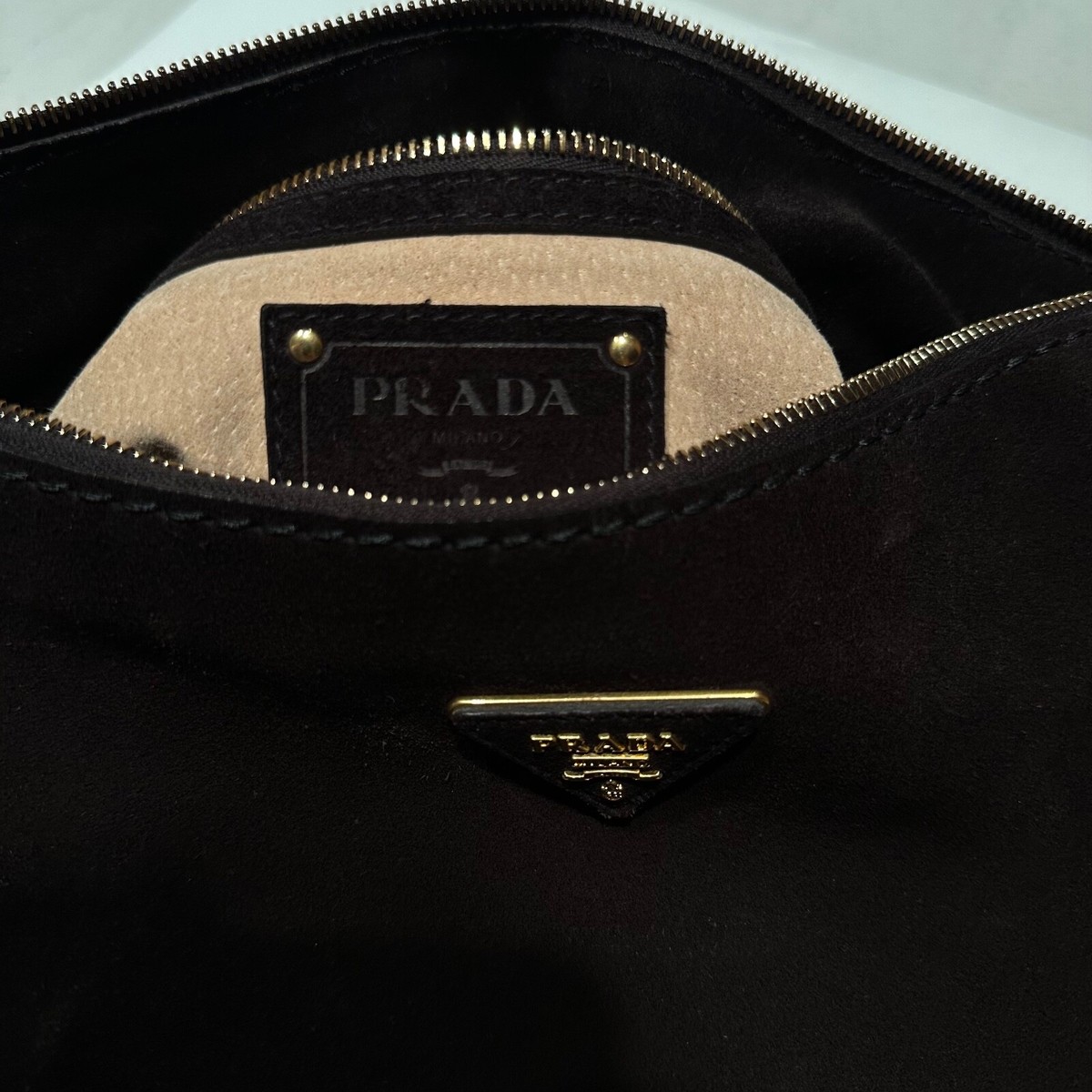 ★ PRADA ★ SCAMOSCIATO ハンドバッグ プラダ PRADA ハンドバッグ 1BB098 RDLN F0002 （ネロ） -靴